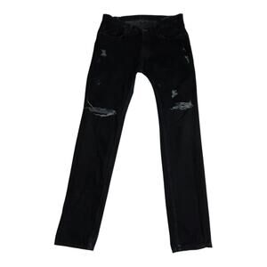 Matias Barri Skinny Blackish Coated Japanese Denim Distressed 34